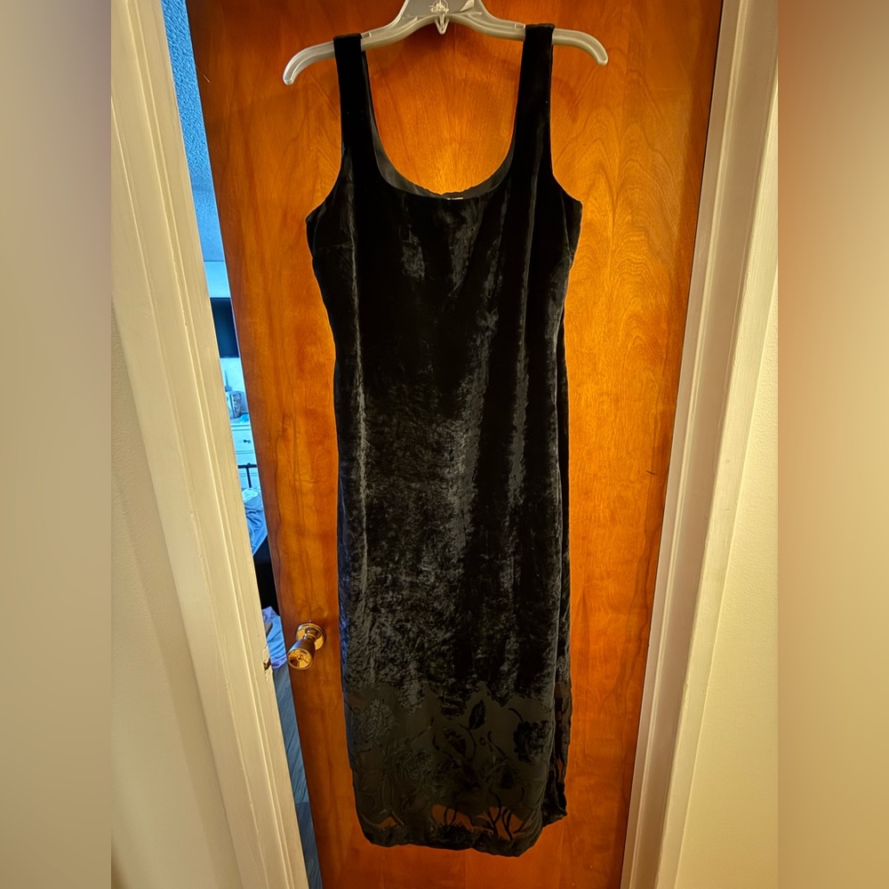 Vintage 90s Whimsigoth velvet dress with burnout panel